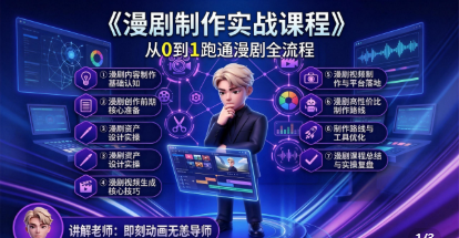 智能体视频生成和漫剧制作实战教程 从0-1跑通漫剧全流程，让智能体帮你做出爆款短剧-然百捷网络科技